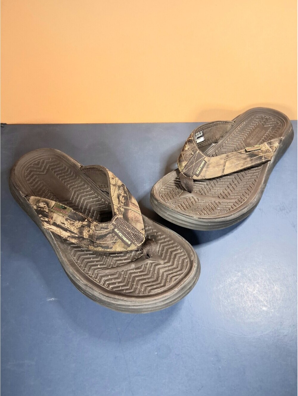 Skechers Mossy Oak Mens 11 Camoflage Lomell Rip Tide Fishing/Outdoor Sandal Gray